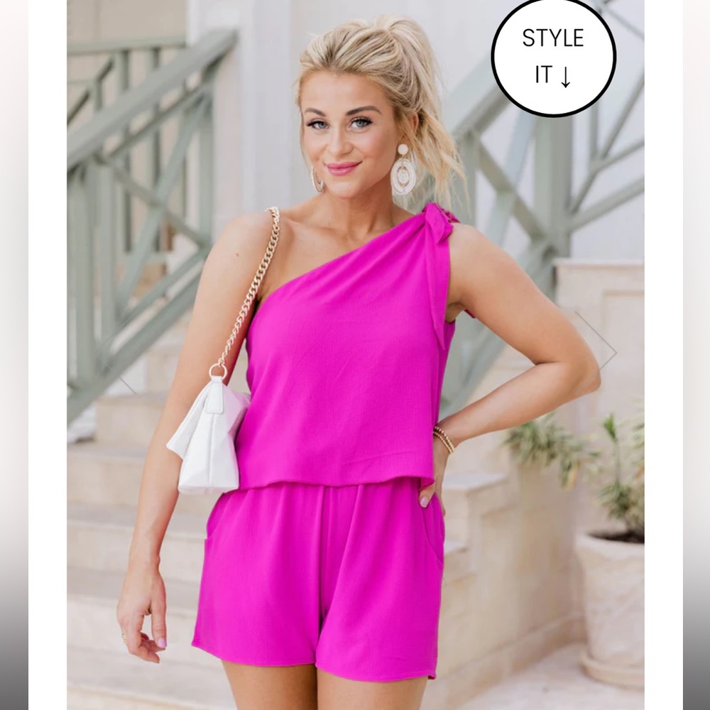 Brand new Pink Lily bright pink romper
